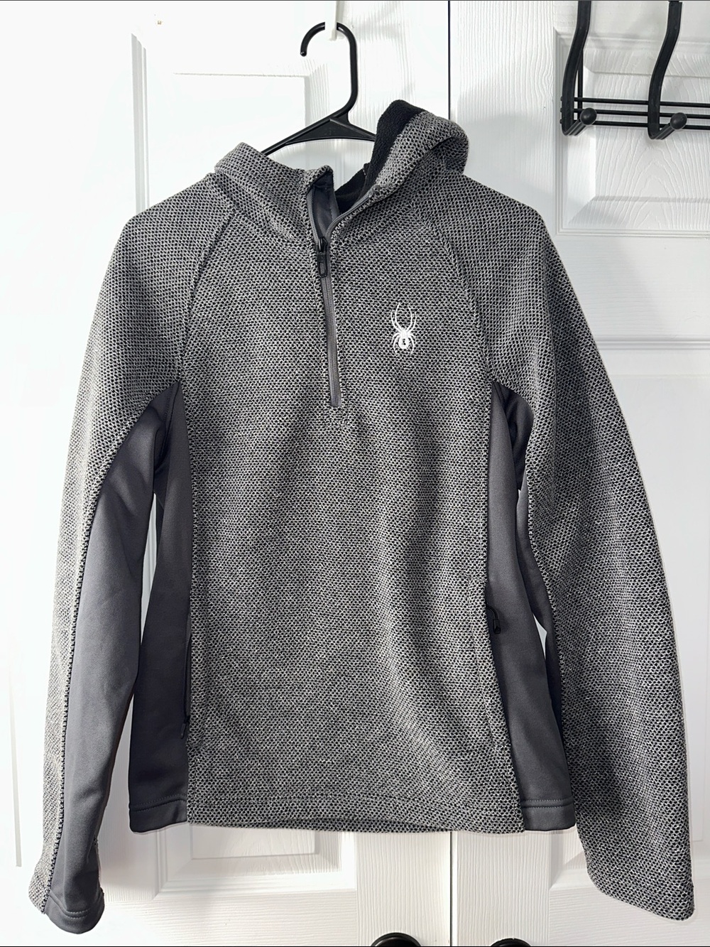 Spyder Gray & Charcoal Half-Zip Hooded Pullover